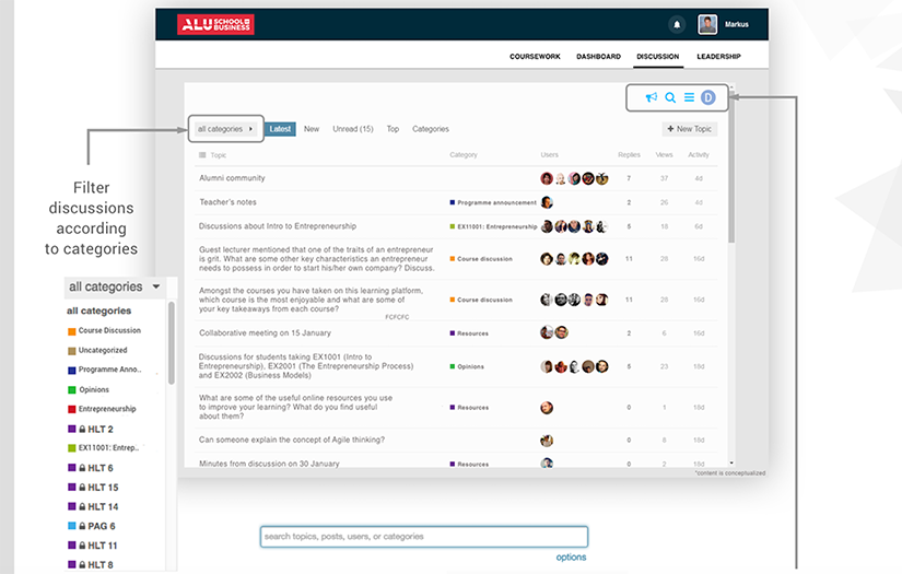 African Leadership University Learning Platform screenshot 1
